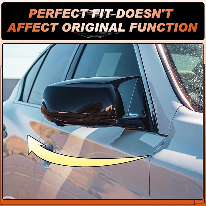 ACLONG Glossy Black Mirror Cover Caps Rearview Side Mirror Covers Fit for Infiniti Q50 2014-2022 Infiniti Q60 2017-2022 Left Driver Side Right Passenger Side-2 PCS