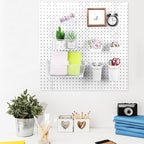 Sieral 30 Pcs Pegboard Organizer Accessories Kit Includes Peg Board Shelving Storage Basket Organizer Bins Hooks Loops Cup wi