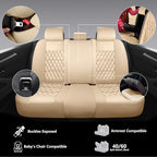 NS YOLO Leather Car Seat Covers,Universal Fit for Most Cars,SUVs and Sedans,Waterproof Luxury Leatherette Cushions, 5 Seats P