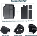 JKCOVER Center Console Full Organizer Tray Compatible with Toyota 4Runner 2010-2020 2021 2022 2023 2024 Accessories,Insert Armrest Box Secondary Storage ABS Black Materials