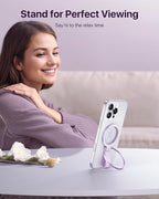 andobil [2026 Unrivaled Stability] Magnetic Phone Grip Holder for MagSafe Ring Stand Holder Kickstand Compatible with MagSafe Accessories for iPhone 17 Air 16 Pro Max Plus 15 14 13 12&Android, Purple