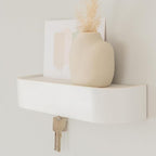 Kazai.® Key Holder 'Toke' | Minimalist Key Hook Design from Berlin | Modern Key Holder Wall Mount with Wooden Shelf | Key Rac