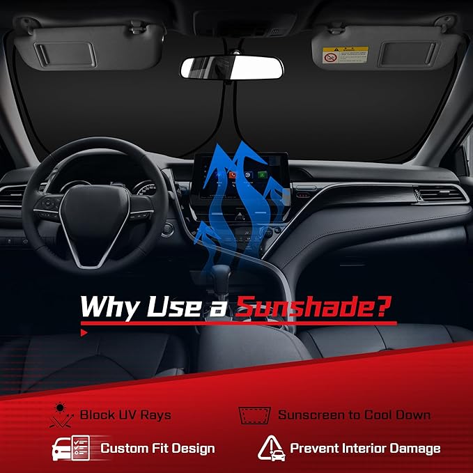 ARISMOTOR Windshield Sun Shade for Toyota RAV4 2019-2025 2026, Custom Fit Foldable Front Window Sunshade Sun Visor Protector, Block UV Rays Keep Your Car Cooler