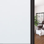 HIDBEA Frosted Window Privacy Film Non-Adhesive, Reusable Window Glass Films Heat Control Self Static Cling Removable Window Stickers for Home Office Living Room (White Frosted, 35.4 Inch x 6.5 Feet)