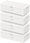Under Bed Storage Bins, Closet Containers Organizers, Foldable Basket with Zippered, for Blankets, Clothes, Comforters, 4 Pac