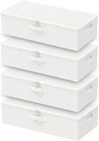 Under Bed Storage Bins, Closet Containers Organizers, Foldable Basket with Zippered, for Blankets, Clothes, Comforters, 4 Pac