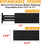 SpaceAid Bamboo Dresser Drawer Dividers 6 Pack, 4.65“ High Adjustable 12.5“-17” Drawer Organizers, Expandable Organization fo