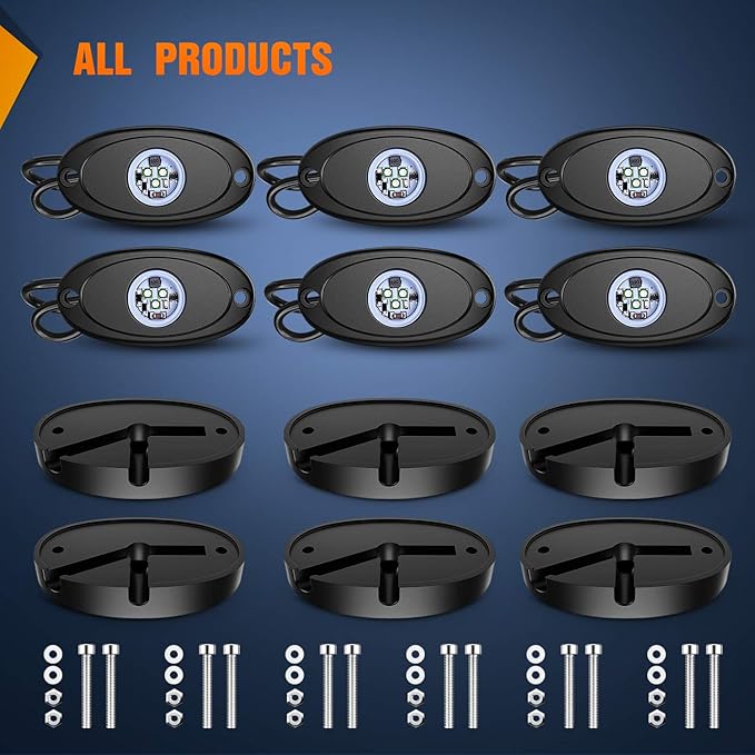 Nilight LED Rock Light 6PCS Underglow Wheel Well Pods Waterproof Exterior Underbody Roof Rack Side Lamps for Car Truck Pickups ATV UTV SUV Motorcycle Boat, Green Color
