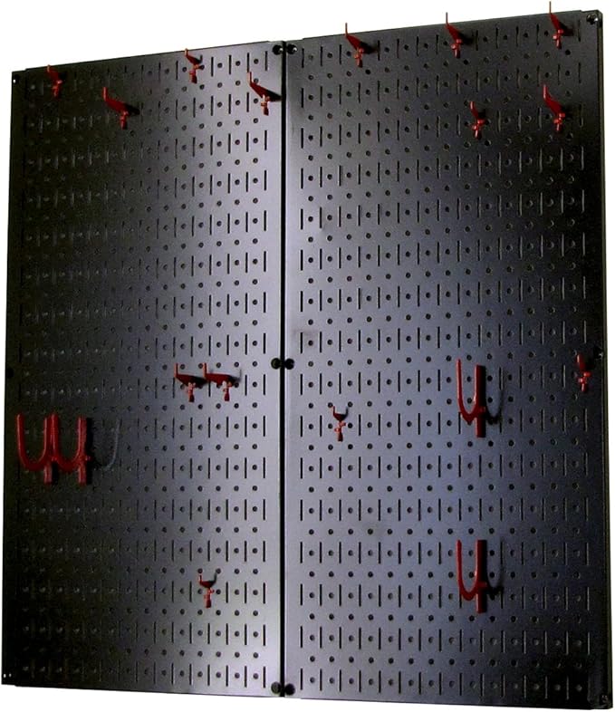 Wall Control Kitchen Pegboard Organizer Pots and Pans Pegboard Pack Storage and Organization Kit with Black Wall Board and Re