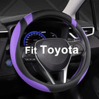 West Llama Customized Auto Car Steering Wheel Cover for Toyota Rav4 Corolla Camry Highlander (Black+Purple-Standard Size)