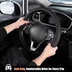Aimato Customized Steering Wheel Cover for Honda Accord 2018-2022/Insight 2019-2022, Thin,Anti-Slip,Scratch-Resistant Exclusive Car Accessory for Honda, Nappa Black