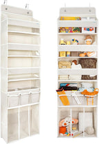 Door Hanging Storage Organizer,with 3 Bins 1 Movable Baby Diaper Caddy,1 Large capacity diaper stacking storage Organizer,10 