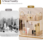 Aveniee Bathroom Counter Organizer, 2 Tier Perfume Skin Care Countertop Storage Shelf, Vanity Makeup Tray for Cosmetic Skinca