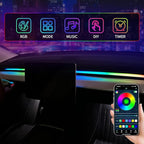 2025-2021 Tesla Model 3/Y Interior Neon Lights for Dashboard, RGBIC Color Changing LED Strip Lights with App & Remote Control,Tesla Model 3/Y Accessories(Not Fit for M3 Highland & My Juniper)