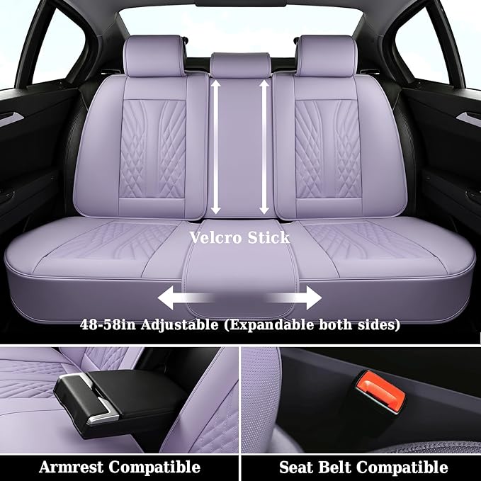Coverado Car Seat Covers Full Set, 5 Seats Front Seat Cover and Back Seat Covers for Cars, Automotive Seat Covers Leather Wat