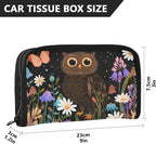 Car Tissue Holder Car Visor Organizer Tissue Box Holder for Car Sun Visor Organizer with Car Vehicle Accessories Essentials Interior for Women Men Black Owl Flowers Butterflies