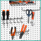 Coume 6 Pcs Pegboard Screwdriver Holders Organizer Pegboard Plier Holders Stainless Steel Peg Board Tool Utility Hooks Access