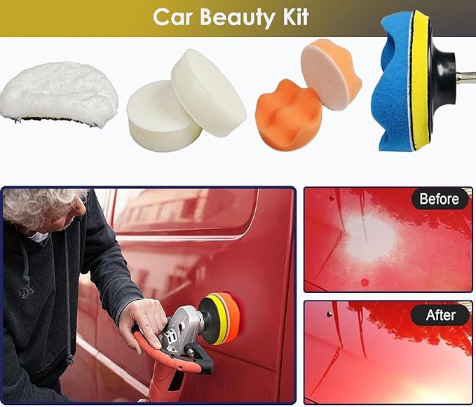 78Pcs Headlight Restoration Kit,3 Inch Drill Polishing Kit, Wet Dry Sandpaper Drill Sanding Attachment with Buffing Pads for 