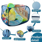 Large Pop up Pool Toy Storage Bin,47"X47"X30"Pool Float Organizer Bag with 2 Side Pockets Mesh Swimming Pool Toys Organizer w