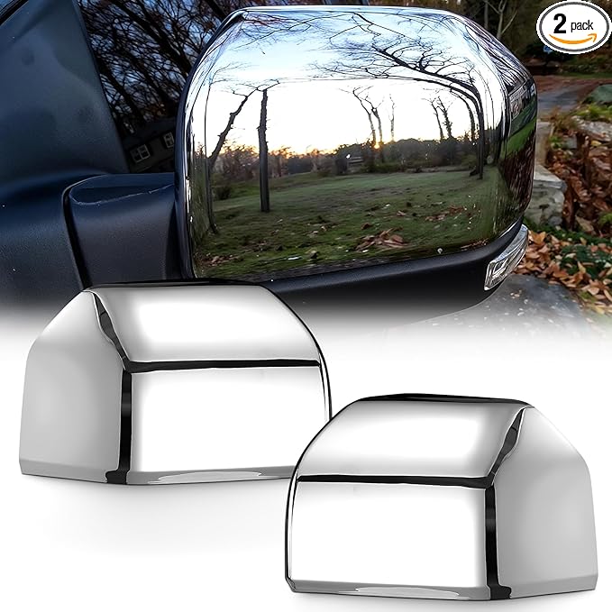 ACLONG Chrome Tow Mirror Cover Caps Left Driver Side & Right Passenger Side Rearview Side Mirror Covers Fit for Ford F150 2015 2016 2017 2018 2019 2020-1 Pair
