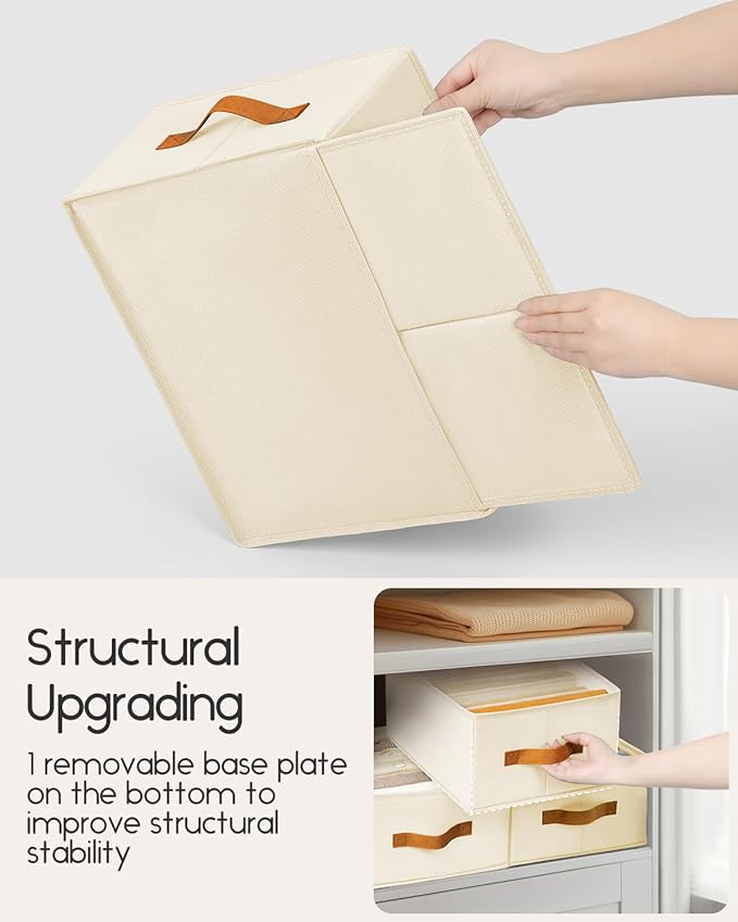 Homsorout Closet Organizers and Storage - Fabric Clothes Organizer with Handles, Foldable Jeans Organizer for Clothes, Drawer