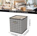 Yunkeeeper storage bins Cubes, Fabric Cube Organizer with Handle, Foldable Cube Bins for Cloth or Accessary Storage, 11x11x11