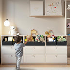 DIMJ Trapezoid Storage Bins for closet shelves, Closet Organzier Bins with Handle, Foldable Closet Storage Bins Basket, Close