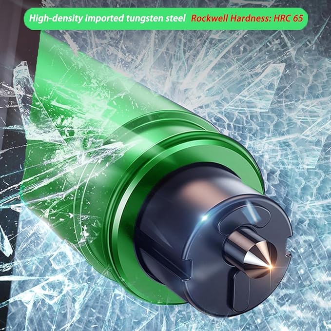 4Pcs Life Hammer Car Escape Tool and Seatbelt Cutter, Seat Belt Cutter and Glass Breaker, for Land and Underwater (4Pcs Green