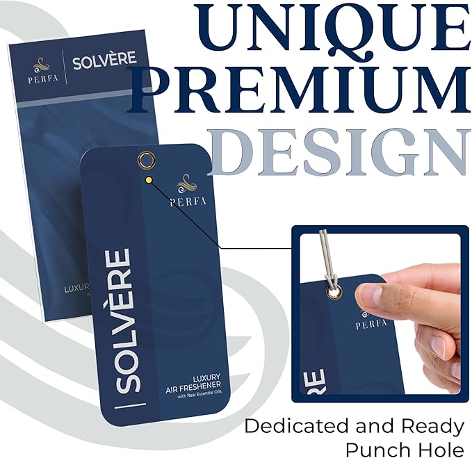 9PCS Solvère Disposable Air Fresheners for Men | Long Lasting Car Air Freshener Fragrance | Lasts for 2 Weeks | Strong Car Pe