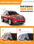KINGGERI 330lbs All Aluminum Roof Rack Cross Bars Compatible with Ford Explorer 2020 2021 2022 2023 2024 2025 2026, Heavy Duty Lockable Roof Rails Crossbars Rooftop Cargo Basket Luggage Accessories