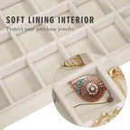 Siveit Velvet Jewelry Tray 48 Grid Jewelry Display Tray Organizer Box with Transparent Lid Rings Earrings Necklaces Pendants 