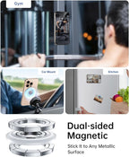 SYNCWIRE Magnetic Phone Ring Holder for MagSafe [2 Pack], 360° Rotation Dual Sided Magnet Grip Cell Phone Ring Stand Finger Kickstand Compatible with iPhone 17 16 15 14 13 12 Pro Max fits MagSafe