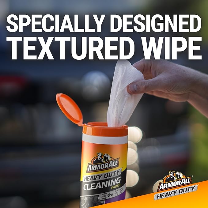 Armor All Heavy Duty Cleaning Wipes, Disposable Car Wipes (75 Count)