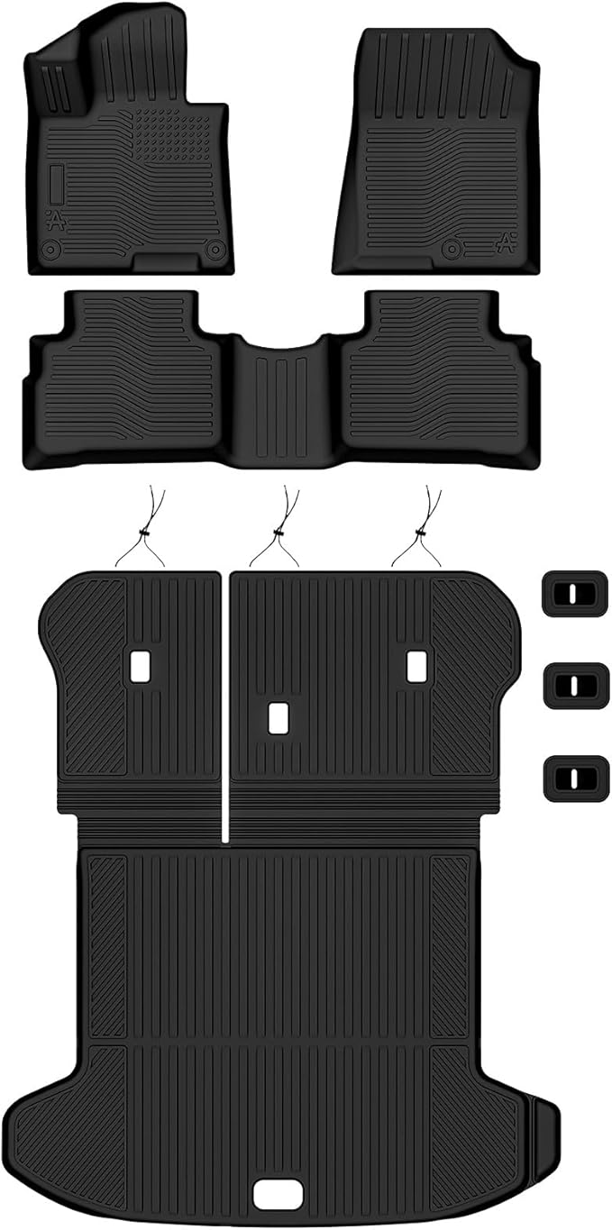 Auxko All Weather Floor Mats Cargo Mat with Backrest Mat for Kia Sportage 2023-2025 2026(Gas Only) TPE Liners Accessories Guard Odorless Anti-Slip Floor Liners Trunk Tray with Back Seat Protectors