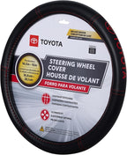 Plasticolor 006498R01 Toyota Deluxe Style Red Hi-Contrast Stitched Steering Wheel Cover