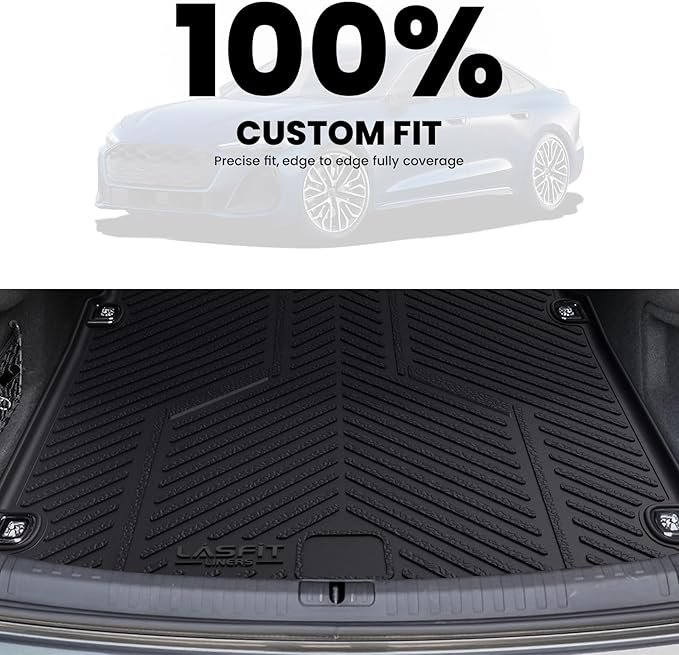 LASFIT Cargo Mat for Audi A5/S5 2025-2026(New Body), Custom Fit All-Weather TPE Rubber Trunk Mat for Audi Accessories, Waterproof, Easy to Clean, Black
