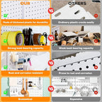 6Pcs Pegboard, Peg Board, Pegboard Wall Organizer, Mount Display Pegboard Kits fit Pegboard Storage, Small Pegboard for Craft