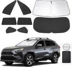 TINGLU Window Shades for Toyota RAV4 2019-2025 2026 Accessories Car Side Full Windows Rear Triangular Windshield Sun Shade Sun UV Rays & Privacy Protection for Camping,Napping,and Relaxing 8PCS