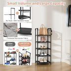 LANTEFUL Narrow Shoe Rack 5 Tier Shoe Shelf Storage for 5-10 Pairs Shoe and Boot, Sturdy Shoe Storage Space Saving Corner Sho