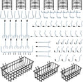 1/4 inch Extra Thick Pegboard Accessories Kit,Only Suitable for 1/4" Pegboard Board,Includes Three Baskets and Multiple Types