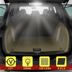 Tallew 8 Pcs 12 Volt LED Strip Lights 12v RV Lights Interior Bar 120LEDs 1500LM Enclosed Boat Trailer Bar with On/Off Switch for Van Cargo Truck Lorry Camper Caravan Motorhome Cabinet