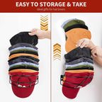 Livelab Hat Rack Wall Mount, [2-Pack] Metal Hat Organizer for Baseball Caps, Hat Storage Cap Holder Up to 30 Hat Hangers for 