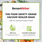 Bonsenkitchen Vacuum Food Sealer Rolls Bags, 2 Packs 8 in x 20 ft, BPA Free, Durable Commercial Customized Size Bags for Stor