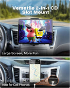 APPS2Car for Sturdy iPad Holder for Car CD Slot Tablet Mount, 2-in-1 Universal 4.7-11" Holder for iPad Pro 11 Air Mini, iPhone, Galaxy Z Fold, Adjustable 360° Rotation, Road Trip Essentials