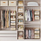Homsorout Hanging Closet Organizer 4 Tier - Clothes Hanging Shelves, Space-Saving Closet System, Fabric Storage Bins Bedroom 