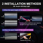 Acrylic LED Lights for Car, 43.3in RGB Strip Light Car LED Lights Interior with USB Port, App Control, Music Sync, 146 LEDs Interior Ca r Lights for Women Men Gifts