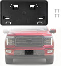 Front Bumper License Plate Frame Bracket Compatible with Ford F-150 5.0L V8 2024 2025, Black License Frame Holder Mounting, R