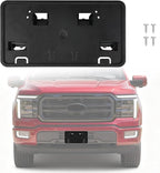 Front Bumper License Plate Frame Bracket Compatible with Ford F-150 5.0L V8 2024 2025, Black License Frame Holder Mounting, R