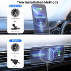 OHLPRO for MagSafe Car Mount Charger iPhone Wireless Car Charger, Stick on Dashboard Magnetic Phone Holder Mount for iPhone 17 Pro Max 16 15 14 Series, 15W Fast Charging, Aluminum Shell