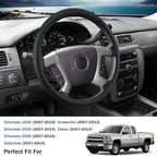Steering Wheel Cover for Chevy Silverado 1500 GMC Sierra 1500 2007-2013/2500 3500 Chevrolet Tahoe Suburban Yukon (Yukon XL) 2007-2014/ Traverse 2009-2017/ GMC Sierra 2500HD 3500HD 2008-2014